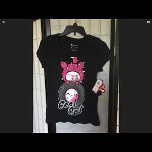 TOKIDOKI COOL CATS BLACK TSHIRT SIZE S
